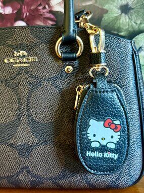 NEW Hello Kitty Bag Charm Coin Purse Keychain - BLACK